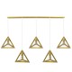 GLOBOSTAR® TRIANGLE 00610 Μοντέρνο Κρεμαστό Φωτιστικό Οροφής με Ντουί 5 x E27 AC 220-240V IP20 - Χρυσό - Μ170 x Π22 x Y130cm GLOBOSTAR® TRIANGLE 00610 Μοντέρνο Κρεμαστό Φωτιστικό Οροφής με Ντουί 5 x E27 AC 220-240V IP20 - Χρυσό - Μ170 x Π22 x Y130cm