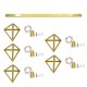 GLOBOSTAR® TRIANGLE 00610 Μοντέρνο Κρεμαστό Φωτιστικό Οροφής με Ντουί 5 x E27 AC 220-240V IP20 - Χρυσό - Μ170 x Π22 x Y130cm GLOBOSTAR® TRIANGLE 00610 Μοντέρνο Κρεμαστό Φωτιστικό Οροφής με Ντουί 5 x E27 AC 220-240V IP20 - Χρυσό - Μ170 x Π22 x Y130cm