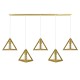 GLOBOSTAR® TRIANGLE 00610 Μοντέρνο Κρεμαστό Φωτιστικό Οροφής με Ντουί 5 x E27 AC 220-240V IP20 - Χρυσό - Μ170 x Π22 x Y130cm GLOBOSTAR® TRIANGLE 00610 Μοντέρνο Κρεμαστό Φωτιστικό Οροφής με Ντουί 5 x E27 AC 220-240V IP20 - Χρυσό - Μ170 x Π22 x Y130cm