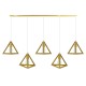 GLOBOSTAR® TRIANGLE 00610 Μοντέρνο Κρεμαστό Φωτιστικό Οροφής με Ντουί 5 x E27 AC 220-240V IP20 - Χρυσό - Μ170 x Π22 x Y130cm GLOBOSTAR® TRIANGLE 00610 Μοντέρνο Κρεμαστό Φωτιστικό Οροφής με Ντουί 5 x E27 AC 220-240V IP20 - Χρυσό - Μ170 x Π22 x Y130cm