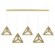 GLOBOSTAR® TRIANGLE 00610 Μοντέρνο Κρεμαστό Φωτιστικό Οροφής με Ντουί 5 x E27 AC 220-240V IP20 - Χρυσό - Μ170 x Π22 x Y130cm GLOBOSTAR® TRIANGLE 00610 Μοντέρνο Κρεμαστό Φωτιστικό Οροφής με Ντουί 5 x E27 AC 220-240V IP20 - Χρυσό - Μ170 x Π22 x Y130cm