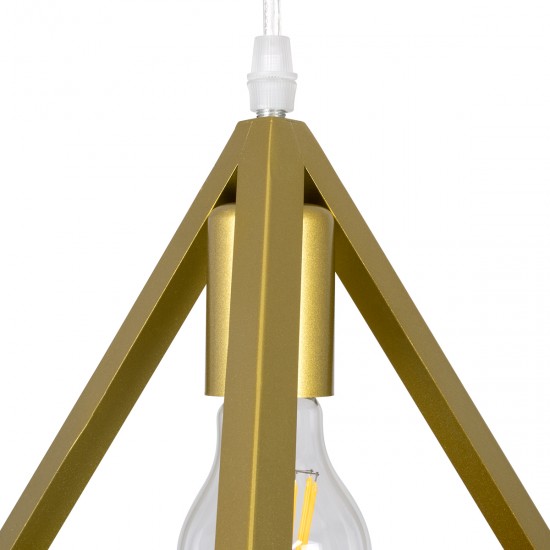 GLOBOSTAR® TRIANGLE 00610 Μοντέρνο Κρεμαστό Φωτιστικό Οροφής με Ντουί 5 x E27 AC 220-240V IP20 - Χρυσό - Μ170 x Π22 x Y130cm GLOBOSTAR® TRIANGLE 00610 Μοντέρνο Κρεμαστό Φωτιστικό Οροφής με Ντουί 5 x E27 AC 220-240V IP20 - Χρυσό - Μ170 x Π22 x Y130cm