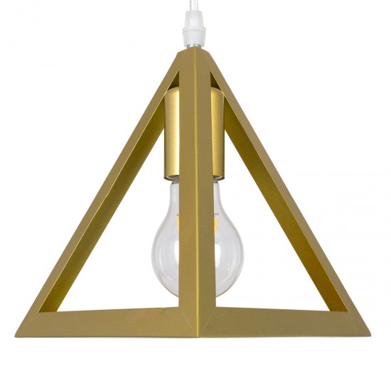 GLOBOSTAR® TRIANGLE 00610 Μοντέρνο Κρεμαστό Φωτιστικό Οροφής με Ντουί 5 x E27 AC 220-240V IP20 - Χρυσό - Μ170 x Π22 x Y130cm GLOBOSTAR® TRIANGLE 00610 Μοντέρνο Κρεμαστό Φωτιστικό Οροφής με Ντουί 5 x E27 AC 220-240V IP20 - Χρυσό - Μ170 x Π22 x Y130cm