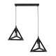 GLOBOSTAR® TRIANGLE 00611 Μοντέρνο Κρεμαστό Φωτιστικό Οροφής με Ντουί 2 x E27 AC 220-240V IP20 - Μαύρο - Μ60 x Π22 x Y130cm GLOBOSTAR® TRIANGLE 00611 Μοντέρνο Κρεμαστό Φωτιστικό Οροφής με Ντουί 2 x E27 AC 220-240V IP20 - Μαύρο - Μ60 x Π22 x Y130cm