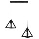 GLOBOSTAR® TRIANGLE 00611 Μοντέρνο Κρεμαστό Φωτιστικό Οροφής με Ντουί 2 x E27 AC 220-240V IP20 - Μαύρο - Μ60 x Π22 x Y130cm GLOBOSTAR® TRIANGLE 00611 Μοντέρνο Κρεμαστό Φωτιστικό Οροφής με Ντουί 2 x E27 AC 220-240V IP20 - Μαύρο - Μ60 x Π22 x Y130cm
