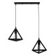 GLOBOSTAR® TRIANGLE 00611 Μοντέρνο Κρεμαστό Φωτιστικό Οροφής με Ντουί 2 x E27 AC 220-240V IP20 - Μαύρο - Μ60 x Π22 x Y130cm GLOBOSTAR® TRIANGLE 00611 Μοντέρνο Κρεμαστό Φωτιστικό Οροφής με Ντουί 2 x E27 AC 220-240V IP20 - Μαύρο - Μ60 x Π22 x Y130cm