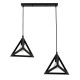 GLOBOSTAR® TRIANGLE 00611 Μοντέρνο Κρεμαστό Φωτιστικό Οροφής με Ντουί 2 x E27 AC 220-240V IP20 - Μαύρο - Μ60 x Π22 x Y130cm GLOBOSTAR® TRIANGLE 00611 Μοντέρνο Κρεμαστό Φωτιστικό Οροφής με Ντουί 2 x E27 AC 220-240V IP20 - Μαύρο - Μ60 x Π22 x Y130cm