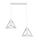 GLOBOSTAR® TRIANGLE 00612 Μοντέρνο Κρεμαστό Φωτιστικό Οροφής με Ντουί 2 x E27 AC 220-240V IP20 - Λευκό - Μ60 x Π22 x Y130cm GLOBOSTAR® TRIANGLE 00612 Μοντέρνο Κρεμαστό Φωτιστικό Οροφής με Ντουί 2 x E27 AC 220-240V IP20 - Λευκό - Μ60 x Π22 x Y130cm