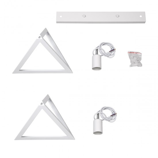 GLOBOSTAR® TRIANGLE 00612 Μοντέρνο Κρεμαστό Φωτιστικό Οροφής με Ντουί 2 x E27 AC 220-240V IP20 - Λευκό - Μ60 x Π22 x Y130cm GLOBOSTAR® TRIANGLE 00612 Μοντέρνο Κρεμαστό Φωτιστικό Οροφής με Ντουί 2 x E27 AC 220-240V IP20 - Λευκό - Μ60 x Π22 x Y130cm
