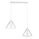 GLOBOSTAR® TRIANGLE 00612 Μοντέρνο Κρεμαστό Φωτιστικό Οροφής με Ντουί 2 x E27 AC 220-240V IP20 - Λευκό - Μ60 x Π22 x Y130cm GLOBOSTAR® TRIANGLE 00612 Μοντέρνο Κρεμαστό Φωτιστικό Οροφής με Ντουί 2 x E27 AC 220-240V IP20 - Λευκό - Μ60 x Π22 x Y130cm