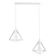 GLOBOSTAR® TRIANGLE 00612 Μοντέρνο Κρεμαστό Φωτιστικό Οροφής με Ντουί 2 x E27 AC 220-240V IP20 - Λευκό - Μ60 x Π22 x Y130cm GLOBOSTAR® TRIANGLE 00612 Μοντέρνο Κρεμαστό Φωτιστικό Οροφής με Ντουί 2 x E27 AC 220-240V IP20 - Λευκό - Μ60 x Π22 x Y130cm