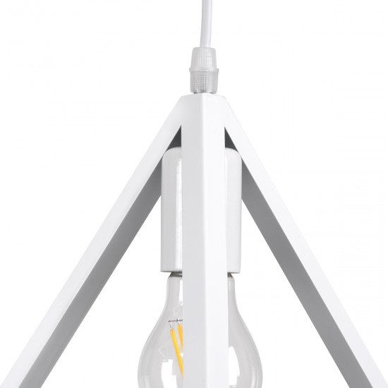 GLOBOSTAR® TRIANGLE 00612 Μοντέρνο Κρεμαστό Φωτιστικό Οροφής με Ντουί 2 x E27 AC 220-240V IP20 - Λευκό - Μ60 x Π22 x Y130cm GLOBOSTAR® TRIANGLE 00612 Μοντέρνο Κρεμαστό Φωτιστικό Οροφής με Ντουί 2 x E27 AC 220-240V IP20 - Λευκό - Μ60 x Π22 x Y130cm