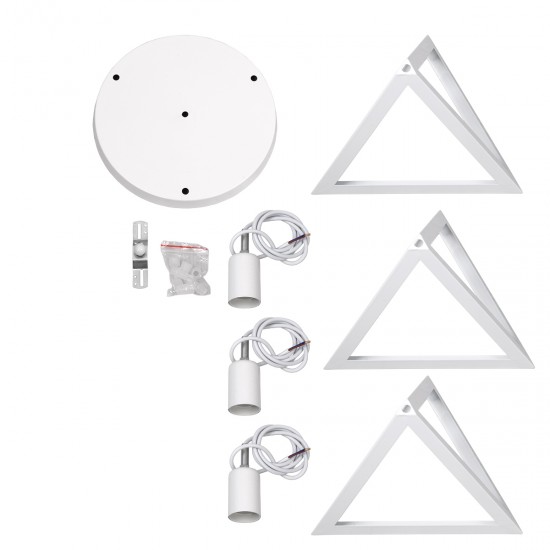 GLOBOSTAR® TRIANGLE 00617 Μοντέρνο Κρεμαστό Φωτιστικό Οροφής με Ντουί 3 x E27 AC 220-240V IP20 - Λευκό - Μ49 x Π49 x Y130cm GLOBOSTAR® TRIANGLE 00617 Μοντέρνο Κρεμαστό Φωτιστικό Οροφής με Ντουί 3 x E27 AC 220-240V IP20 - Λευκό - Μ49 x Π49 x Y130cm