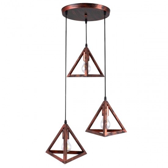 GLOBOSTAR® TRIANGLE 00618 Μοντέρνο Κρεμαστό Φωτιστικό Οροφής με Ντουί 3 x E27 AC 220-240V IP20 - Χάλκινο - Μ49 x Π49 x Y130cm GLOBOSTAR® TRIANGLE 00618 Μοντέρνο Κρεμαστό Φωτιστικό Οροφής με Ντουί 3 x E27 AC 220-240V IP20 - Χάλκινο - Μ49 x Π49 x Y130cm