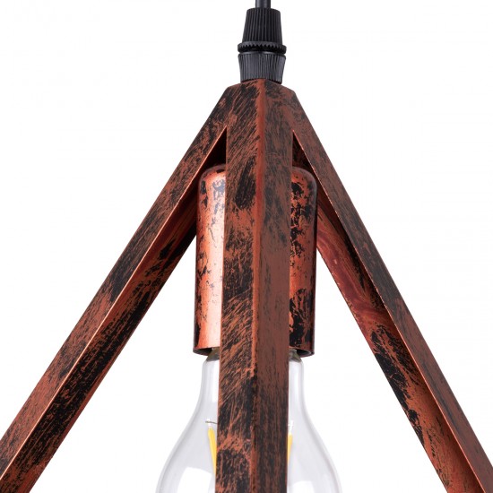 GLOBOSTAR® TRIANGLE 00618 Μοντέρνο Κρεμαστό Φωτιστικό Οροφής με Ντουί 3 x E27 AC 220-240V IP20 - Χάλκινο - Μ49 x Π49 x Y130cm GLOBOSTAR® TRIANGLE 00618 Μοντέρνο Κρεμαστό Φωτιστικό Οροφής με Ντουί 3 x E27 AC 220-240V IP20 - Χάλκινο - Μ49 x Π49 x Y130cm