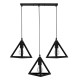 GLOBOSTAR® TRIANGLE 00621 Μοντέρνο Κρεμαστό Φωτιστικό Οροφής με Ντουί 3 x E27 AC 220-240V IP20 - Μαύρο - Μ70 x Π22 x Y130cm GLOBOSTAR® TRIANGLE 00621 Μοντέρνο Κρεμαστό Φωτιστικό Οροφής με Ντουί 3 x E27 AC 220-240V IP20 - Μαύρο - Μ70 x Π22 x Y130cm
