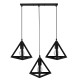 GLOBOSTAR® TRIANGLE 00621 Μοντέρνο Κρεμαστό Φωτιστικό Οροφής με Ντουί 3 x E27 AC 220-240V IP20 - Μαύρο - Μ70 x Π22 x Y130cm GLOBOSTAR® TRIANGLE 00621 Μοντέρνο Κρεμαστό Φωτιστικό Οροφής με Ντουί 3 x E27 AC 220-240V IP20 - Μαύρο - Μ70 x Π22 x Y130cm