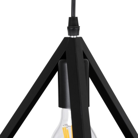 GLOBOSTAR® TRIANGLE 00621 Μοντέρνο Κρεμαστό Φωτιστικό Οροφής με Ντουί 3 x E27 AC 220-240V IP20 - Μαύρο - Μ70 x Π22 x Y130cm GLOBOSTAR® TRIANGLE 00621 Μοντέρνο Κρεμαστό Φωτιστικό Οροφής με Ντουί 3 x E27 AC 220-240V IP20 - Μαύρο - Μ70 x Π22 x Y130cm