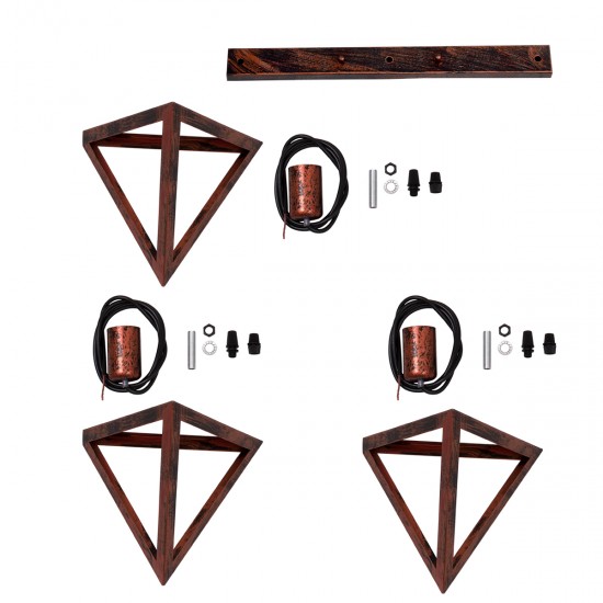 GLOBOSTAR® TRIANGLE 00623 Μοντέρνο Κρεμαστό Φωτιστικό Οροφής με Ντουί 3 x E27 AC 220-240V IP20 - Χάλκινο - Μ70 x Π22 x Y130cm GLOBOSTAR® TRIANGLE 00623 Μοντέρνο Κρεμαστό Φωτιστικό Οροφής με Ντουί 3 x E27 AC 220-240V IP20 - Χάλκινο - Μ70 x Π22 x Y130cm