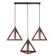 GLOBOSTAR® TRIANGLE 00623 Μοντέρνο Κρεμαστό Φωτιστικό Οροφής με Ντουί 3 x E27 AC 220-240V IP20 - Χάλκινο - Μ70 x Π22 x Y130cm GLOBOSTAR® TRIANGLE 00623 Μοντέρνο Κρεμαστό Φωτιστικό Οροφής με Ντουί 3 x E27 AC 220-240V IP20 - Χάλκινο - Μ70 x Π22 x Y130cm