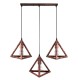 GLOBOSTAR® TRIANGLE 00623 Μοντέρνο Κρεμαστό Φωτιστικό Οροφής με Ντουί 3 x E27 AC 220-240V IP20 - Χάλκινο - Μ70 x Π22 x Y130cm GLOBOSTAR® TRIANGLE 00623 Μοντέρνο Κρεμαστό Φωτιστικό Οροφής με Ντουί 3 x E27 AC 220-240V IP20 - Χάλκινο - Μ70 x Π22 x Y130cm