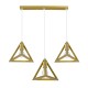GLOBOSTAR® TRIANGLE 00625 Μοντέρνο Κρεμαστό Φωτιστικό Οροφής με Ντουί 3 x E27 AC 220-240V IP20 - Χρυσό - Μ70 x Π22 x Y130cm GLOBOSTAR® TRIANGLE 00625 Μοντέρνο Κρεμαστό Φωτιστικό Οροφής με Ντουί 3 x E27 AC 220-240V IP20 - Χρυσό - Μ70 x Π22 x Y130cm