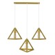 GLOBOSTAR® TRIANGLE 00625 Μοντέρνο Κρεμαστό Φωτιστικό Οροφής με Ντουί 3 x E27 AC 220-240V IP20 - Χρυσό - Μ70 x Π22 x Y130cm GLOBOSTAR® TRIANGLE 00625 Μοντέρνο Κρεμαστό Φωτιστικό Οροφής με Ντουί 3 x E27 AC 220-240V IP20 - Χρυσό - Μ70 x Π22 x Y130cm