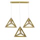 GLOBOSTAR® TRIANGLE 00625 Μοντέρνο Κρεμαστό Φωτιστικό Οροφής με Ντουί 3 x E27 AC 220-240V IP20 - Χρυσό - Μ70 x Π22 x Y130cm GLOBOSTAR® TRIANGLE 00625 Μοντέρνο Κρεμαστό Φωτιστικό Οροφής με Ντουί 3 x E27 AC 220-240V IP20 - Χρυσό - Μ70 x Π22 x Y130cm