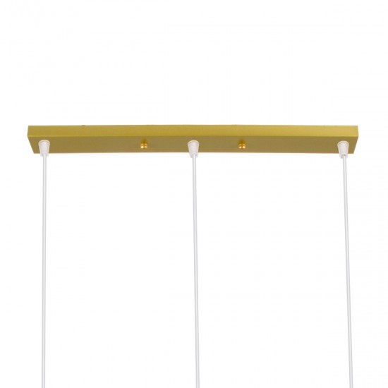 GLOBOSTAR® TRIANGLE 00625 Μοντέρνο Κρεμαστό Φωτιστικό Οροφής με Ντουί 3 x E27 AC 220-240V IP20 - Χρυσό - Μ70 x Π22 x Y130cm GLOBOSTAR® TRIANGLE 00625 Μοντέρνο Κρεμαστό Φωτιστικό Οροφής με Ντουί 3 x E27 AC 220-240V IP20 - Χρυσό - Μ70 x Π22 x Y130cm