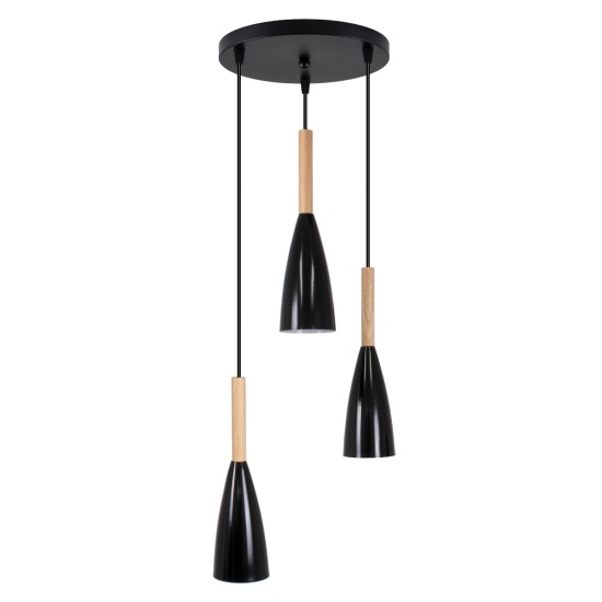 GLOBOSTAR® DILLON 00626 Μοντέρνο Κρεμαστό Φωτιστικό Οροφής με Ντουί 3 x E27 AC 220-240V IP20 - Μαύρο & Μπεζ - Μ26 x Π26 x Υ130cm GLOBOSTAR® DILLON 00626 Μοντέρνο Κρεμαστό Φωτιστικό Οροφής με Ντουί 3 x E27 AC 220-240V IP20 - Μαύρο & Μπεζ - Μ26 x Π26 x Υ130cm