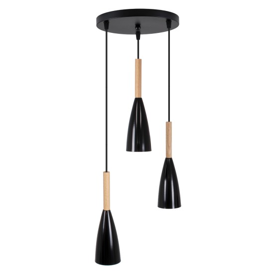 GLOBOSTAR® DILLON 00626 Μοντέρνο Κρεμαστό Φωτιστικό Οροφής με Ντουί 3 x E27 AC 220-240V IP20 - Μαύρο & Μπεζ - Μ26 x Π26 x Υ130cm GLOBOSTAR® DILLON 00626 Μοντέρνο Κρεμαστό Φωτιστικό Οροφής με Ντουί 3 x E27 AC 220-240V IP20 - Μαύρο & Μπεζ - Μ26 x Π26 x Υ130cm