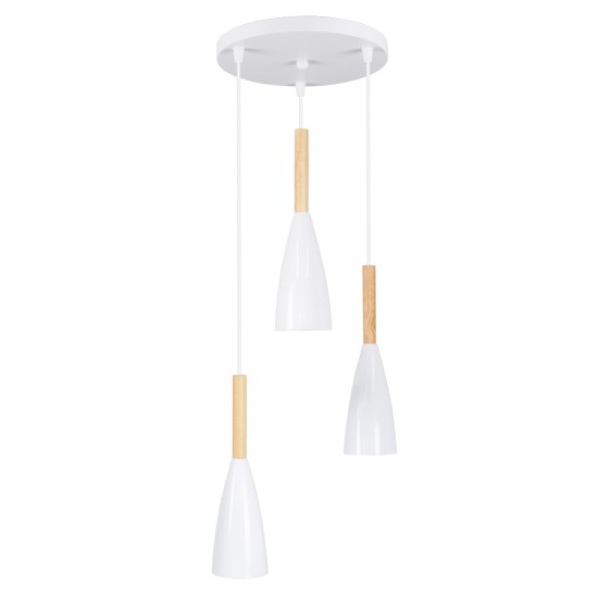 GLOBOSTAR® DILLON 00627 Μοντέρνο Κρεμαστό Φωτιστικό Οροφής με Ντουί 3 x E27 AC 220-240V IP20 - Λευκό & Μπεζ - Μ26 x Π26 x Υ130cm GLOBOSTAR® DILLON 00627 Μοντέρνο Κρεμαστό Φωτιστικό Οροφής με Ντουί 3 x E27 AC 220-240V IP20 - Λευκό & Μπεζ - Μ26 x Π26 x Υ130cm