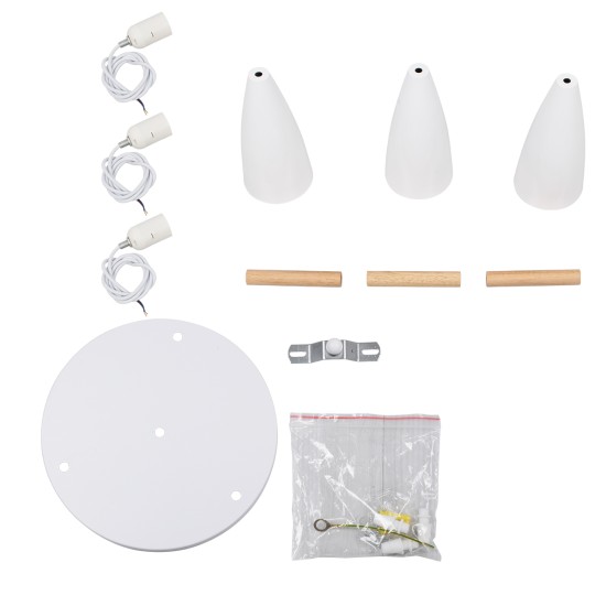 GLOBOSTAR® DILLON 00627 Μοντέρνο Κρεμαστό Φωτιστικό Οροφής με Ντουί 3 x E27 AC 220-240V IP20 - Λευκό & Μπεζ - Μ26 x Π26 x Υ130cm GLOBOSTAR® DILLON 00627 Μοντέρνο Κρεμαστό Φωτιστικό Οροφής με Ντουί 3 x E27 AC 220-240V IP20 - Λευκό & Μπεζ - Μ26 x Π26 x Υ130cm