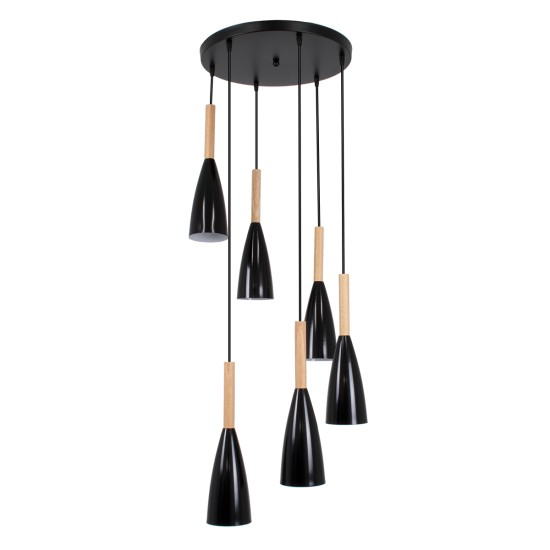 GLOBOSTAR® DILLON 00628 Μοντέρνο Κρεμαστό Φωτιστικό Οροφής με Ντουί 6 x E27 AC 220-240V IP20 - Μαύρο & Μπεζ - Μ52 x Π52 x Y130cm GLOBOSTAR® DILLON 00628 Μοντέρνο Κρεμαστό Φωτιστικό Οροφής με Ντουί 6 x E27 AC 220-240V IP20 - Μαύρο & Μπεζ - Μ52 x Π52 x Y130cm