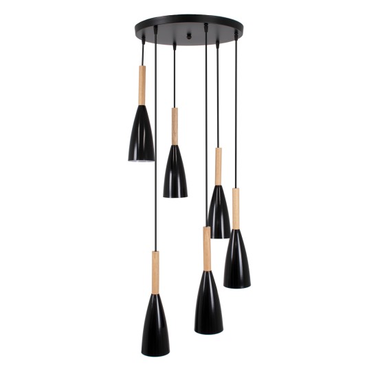 GLOBOSTAR® DILLON 00628 Μοντέρνο Κρεμαστό Φωτιστικό Οροφής με Ντουί 6 x E27 AC 220-240V IP20 - Μαύρο & Μπεζ - Μ52 x Π52 x Y130cm GLOBOSTAR® DILLON 00628 Μοντέρνο Κρεμαστό Φωτιστικό Οροφής με Ντουί 6 x E27 AC 220-240V IP20 - Μαύρο & Μπεζ - Μ52 x Π52 x Y130cm