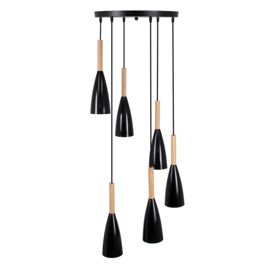 GLOBOSTAR® DILLON 00628 Μοντέρνο Κρεμαστό Φωτιστικό Οροφής με Ντουί 6 x E27 AC 220-240V IP20 - Μαύρο & Μπεζ - Μ52 x Π52 x Y130cm GLOBOSTAR® DILLON 00628 Μοντέρνο Κρεμαστό Φωτιστικό Οροφής με Ντουί 6 x E27 AC 220-240V IP20 - Μαύρο & Μπεζ - Μ52 x Π52 x Y130cm