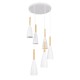 GLOBOSTAR® DILLON 00629 Μοντέρνο Κρεμαστό Φωτιστικό Οροφής με Ντουί 6 x E27 AC 220-240V IP20 - Λευκό & Μπεζ - Μ52 x Π52 x Y130cm