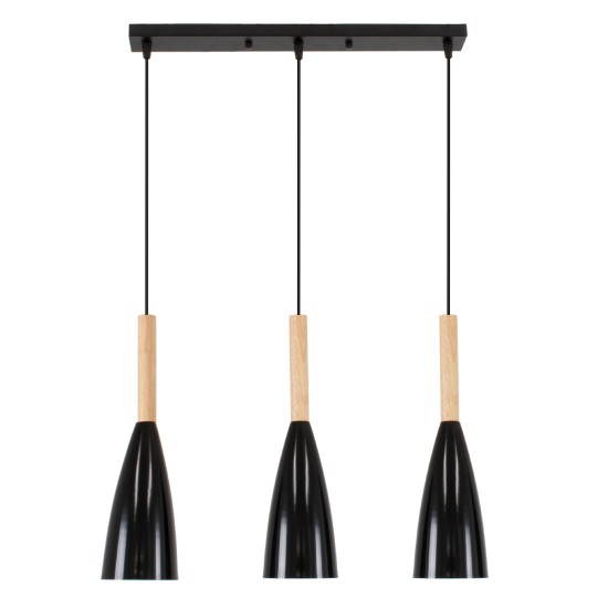 GLOBOSTAR® DILLON 00630 Μοντέρνο Κρεμαστό Φωτιστικό Οροφής με Ντουί 3 x E27 AC 220-240V IP20 - Μαύρο & Μπεζ - Μ54 x Π14 x Υ130cm GLOBOSTAR® DILLON 00630 Μοντέρνο Κρεμαστό Φωτιστικό Οροφής με Ντουί 3 x E27 AC 220-240V IP20 - Μαύρο & Μπεζ - Μ54 x Π14 x Υ130cm