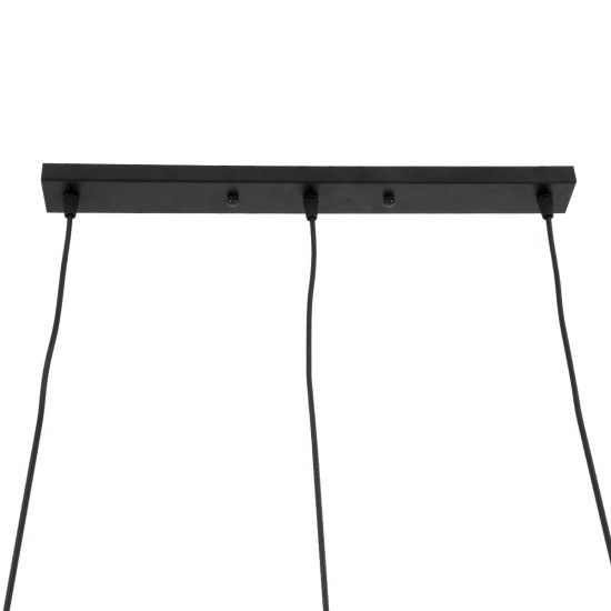 GLOBOSTAR® DILLON 00630 Μοντέρνο Κρεμαστό Φωτιστικό Οροφής με Ντουί 3 x E27 AC 220-240V IP20 - Μαύρο & Μπεζ - Μ54 x Π14 x Υ130cm GLOBOSTAR® DILLON 00630 Μοντέρνο Κρεμαστό Φωτιστικό Οροφής με Ντουί 3 x E27 AC 220-240V IP20 - Μαύρο & Μπεζ - Μ54 x Π14 x Υ130cm