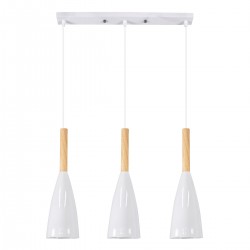 GLOBOSTAR® DILLON 00631 Μοντέρνο Κρεμαστό Φωτιστικό Οροφής με Ντουί 3 x E27 AC 220-240V IP20 - Λευκό & Μπεζ - Μ54 x Π14 x Υ130cm