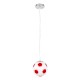 GLOBOSTAR® FOOTBALL 00642 Παιδικό Κρεμαστό Φωτιστικό Οροφής με Ντουί 1 x E27 AC 220-240V IP20 - Λευκό & Κόκκινο - Μ15 x Π15 x Y18cm GLOBOSTAR® FOOTBALL 00642 Παιδικό Κρεμαστό Φωτιστικό Οροφής με Ντουί 1 x E27 AC 220-240V IP20 - Λευκό & Κόκκινο - Μ15 x Π15 x Y18cm