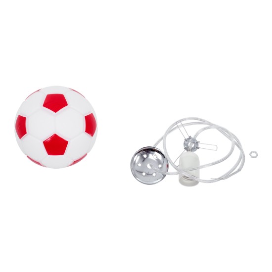 GLOBOSTAR® FOOTBALL 00642 Παιδικό Κρεμαστό Φωτιστικό Οροφής με Ντουί 1 x E27 AC 220-240V IP20 - Λευκό & Κόκκινο - Μ15 x Π15 x Y18cm GLOBOSTAR® FOOTBALL 00642 Παιδικό Κρεμαστό Φωτιστικό Οροφής με Ντουί 1 x E27 AC 220-240V IP20 - Λευκό & Κόκκινο - Μ15 x Π15 x Y18cm