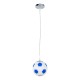 GLOBOSTAR® FOOTBALL 00644 Παιδικό Κρεμαστό Φωτιστικό Οροφής με Ντουί 1 x E27 AC 220-240V IP20 - Λευκό & Μπλε - Μ15 x Π15 x Y18cm GLOBOSTAR® FOOTBALL 00644 Παιδικό Κρεμαστό Φωτιστικό Οροφής με Ντουί 1 x E27 AC 220-240V IP20 - Λευκό & Μπλε - Μ15 x Π15 x Y18cm