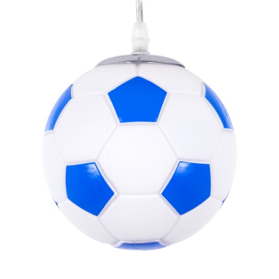 GLOBOSTAR® FOOTBALL 00644 Παιδικό Κρεμαστό Φωτιστικό Οροφής με Ντουί 1 x E27 AC 220-240V IP20 - Λευκό & Μπλε - Μ15 x Π15 x Y18cm GLOBOSTAR® FOOTBALL 00644 Παιδικό Κρεμαστό Φωτιστικό Οροφής με Ντουί 1 x E27 AC 220-240V IP20 - Λευκό & Μπλε - Μ15 x Π15 x Y18cm