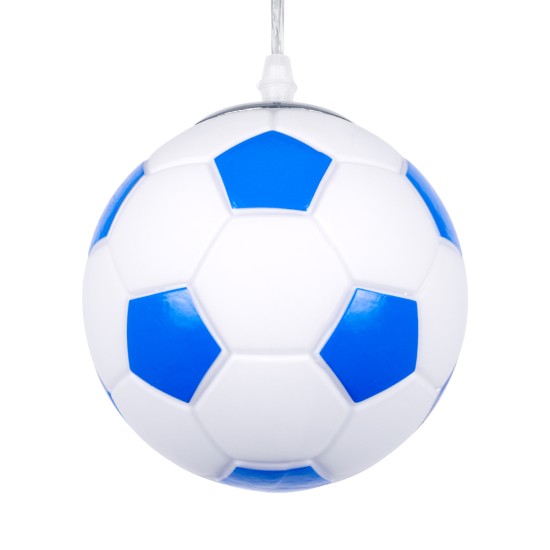GLOBOSTAR® FOOTBALL 00644 Παιδικό Κρεμαστό Φωτιστικό Οροφής με Ντουί 1 x E27 AC 220-240V IP20 - Λευκό & Μπλε - Μ15 x Π15 x Y18cm GLOBOSTAR® FOOTBALL 00644 Παιδικό Κρεμαστό Φωτιστικό Οροφής με Ντουί 1 x E27 AC 220-240V IP20 - Λευκό & Μπλε - Μ15 x Π15 x Y18cm