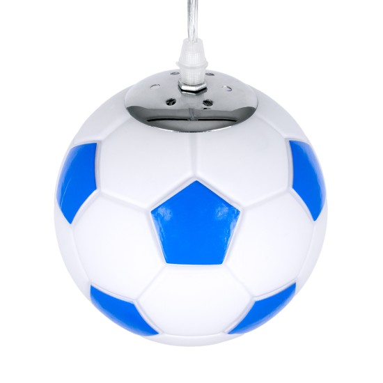 GLOBOSTAR® FOOTBALL 00644 Παιδικό Κρεμαστό Φωτιστικό Οροφής με Ντουί 1 x E27 AC 220-240V IP20 - Λευκό & Μπλε - Μ15 x Π15 x Y18cm GLOBOSTAR® FOOTBALL 00644 Παιδικό Κρεμαστό Φωτιστικό Οροφής με Ντουί 1 x E27 AC 220-240V IP20 - Λευκό & Μπλε - Μ15 x Π15 x Y18cm