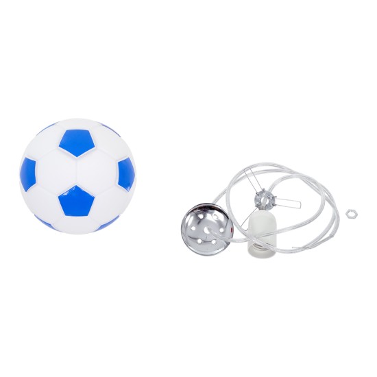 GLOBOSTAR® FOOTBALL 00644 Παιδικό Κρεμαστό Φωτιστικό Οροφής με Ντουί 1 x E27 AC 220-240V IP20 - Λευκό & Μπλε - Μ15 x Π15 x Y18cm GLOBOSTAR® FOOTBALL 00644 Παιδικό Κρεμαστό Φωτιστικό Οροφής με Ντουί 1 x E27 AC 220-240V IP20 - Λευκό & Μπλε - Μ15 x Π15 x Y18cm
