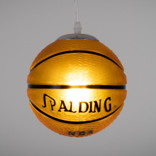 GLOBOSTAR® SPALDING NBA 00645 Παιδικό Κρεμαστό Φωτιστικό Οροφής με Ντουί 1 x E27 AC 220-240V IP20 - Πορτοκαλί & Μαύρο - Μ18 x Π18 x Υ18cm GLOBOSTAR® SPALDING NBA 00645 Παιδικό Κρεμαστό Φωτιστικό Οροφής με Ντουί 1 x E27 AC 220-240V IP20 - Πορτοκαλί & Μαύρο - Μ18 x Π18 x Υ18cm