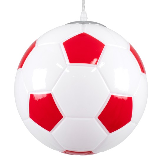 GLOBOSTAR® FOOTBALL 00646 Παιδικό Κρεμαστό Φωτιστικό Οροφής με Ντουί 1 x E27 AC 220-240V IP20 - Λευκό & Κόκκινο - Μ25 x Π25 x Υ25cm GLOBOSTAR® FOOTBALL 00646 Παιδικό Κρεμαστό Φωτιστικό Οροφής με Ντουί 1 x E27 AC 220-240V IP20 - Λευκό & Κόκκινο - Μ25 x Π25 x Υ25cm