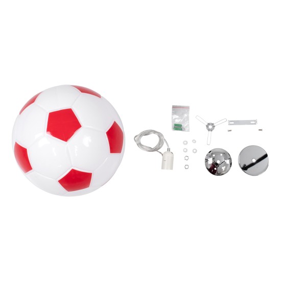 GLOBOSTAR® FOOTBALL 00646 Παιδικό Κρεμαστό Φωτιστικό Οροφής με Ντουί 1 x E27 AC 220-240V IP20 - Λευκό & Κόκκινο - Μ25 x Π25 x Υ25cm GLOBOSTAR® FOOTBALL 00646 Παιδικό Κρεμαστό Φωτιστικό Οροφής με Ντουί 1 x E27 AC 220-240V IP20 - Λευκό & Κόκκινο - Μ25 x Π25 x Υ25cm